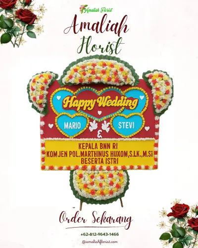 Karangan Papan Bunga Pernikahan di Mangunkerta
